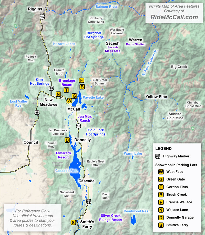 McCall Donnelly Cascade Area Feature Vicinity Map